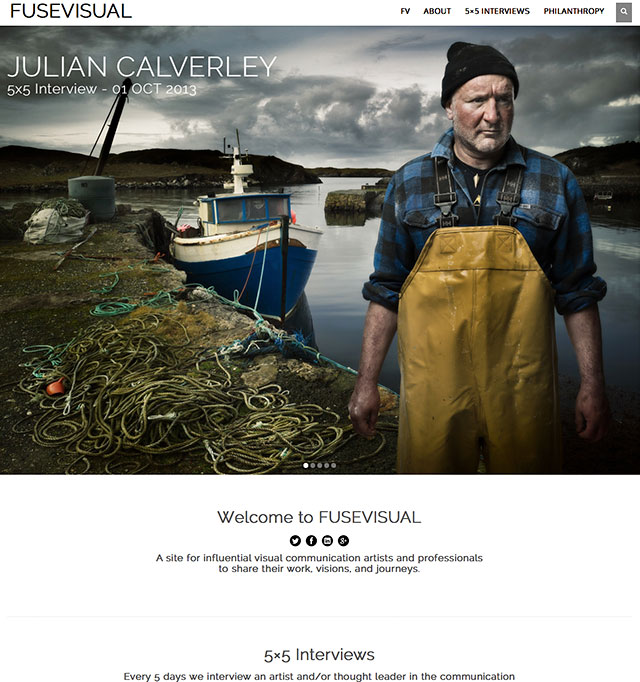 FUSEVISUAL home page. Click through to Julian's interview.