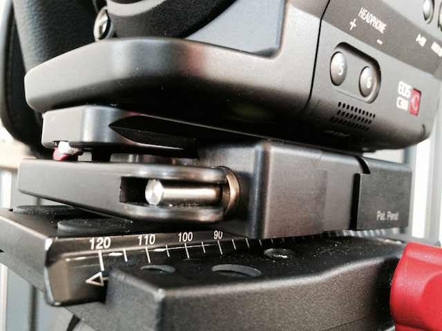 Canon C300, Really Right Stuff MPR-113 Rail, and Kessler Kwik Release.