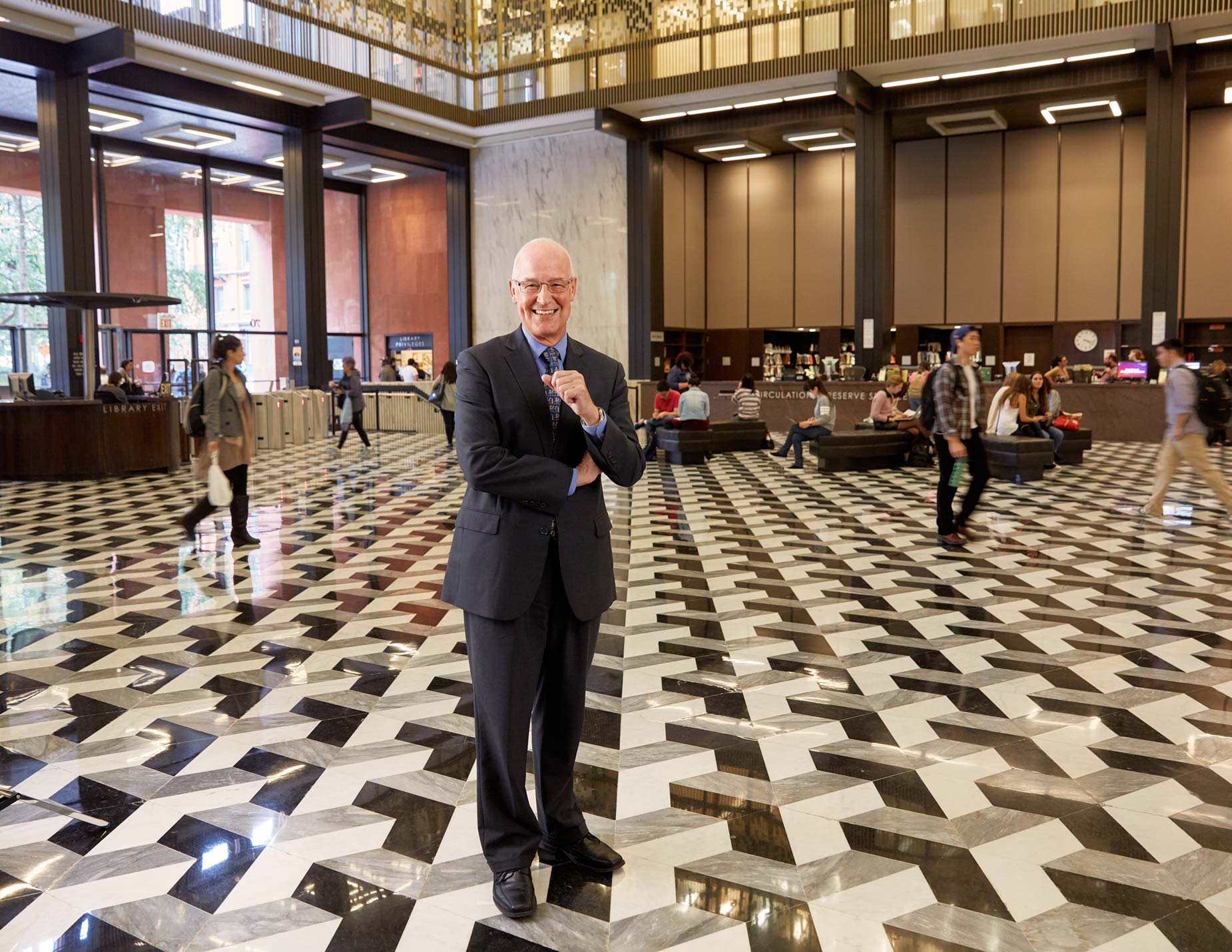 Andrew Hamilton, NYU's 16th president. Boost Library, NYU. New York, New York. October, 2015.